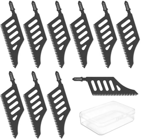 10 Stück Stichsägeblätter mit Bündigem Schnitt T-Schaft 111.5 Mm X 32 Mm X 1,2 Mm,Laubsägeblätter Profi Sägeblätter Stichsäge für Kork, Sperrholz, Faserplatte