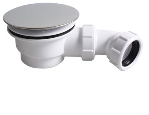 Sifone di scarico, SUS304 in acciaio inox piatto doccia scolapiatti 122 mm, design a tenuta d'acqua con cestello filtrante per box doccia in acrilico