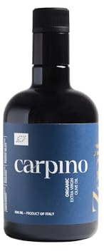 Carpino - Olio Extravergine di Oliva Biologico EVO, Sicilia, Estratto a Freddo, Gusto Intenso Fruttato Medio, Bottiglia 500 ml