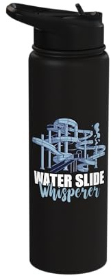 Water Slide Whisperer Waterslides Lover Aqua Park Finder Stainless Steel Insulated Water Bottle