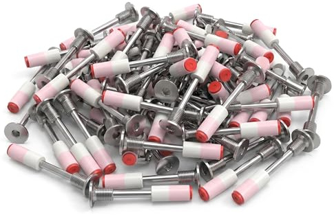 Anclajes para puertas huecas, 100 Uds. Clavos para hormigón roscados M8 con bajo nivel de ruido, sin fallos de encendido, se adapta a pistolas y clavadoras de clavos para hormigón, pistola de
