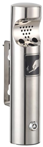 Wall Mounted Trash Can - Vertical Stainless Steel Cigarette Trash Can, Outdoor Wall Mounted Waste Bin for Restaurants Hotel Patio Offices