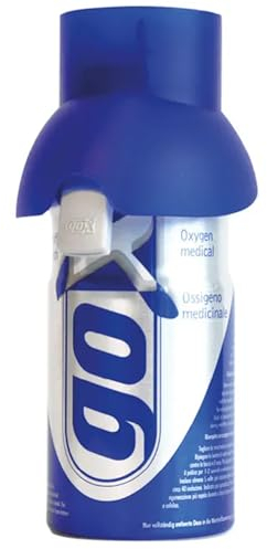 1 Canette d'Oxygène goX 4L, Concentration en Oxygène Pur 99.5%. Problèmes Respiratoires, Bien-être et Sport