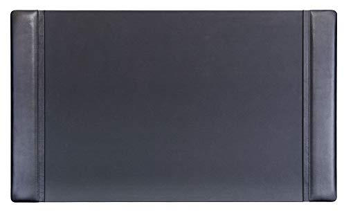 Dacasso Seitenschienen Luxuriöse Schreibtischunterlage aus Leder zum Schreiben – Executive Desk Surface Protector, Schwarz, 34” x 20”