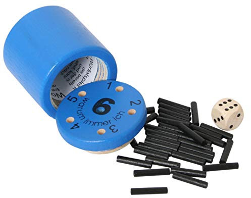 Bartl 108866 Spannendes Würfelspiel aus Holz Warum Immer ich?, klein, blau - ideal zum Mitnehmen