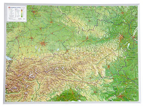 Österreich 1:800.000: Reliefkarte Österreich (Tiefgezogenes Kunststoffrelief)