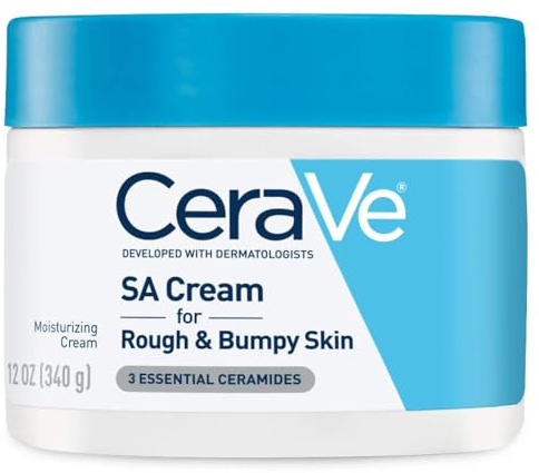 CeraVe Moisturizing Cream with Salicylic Acid, Exfoliating Body Cream with Lactic & Hyaluronic Acid, Niacinamide, and Ceramides, Fragrance Free & Allergy Tested, 12 Ounce