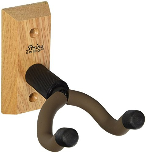 String Swing - 4 Pack Oak Wall Mount Guitar Hanger - Guitar Hook for Wall - Hardwood Guitar Wall Hanger - Wall Mounted Guitar Holder - Guitar Accessories - CC01K-O4 - Made in USA