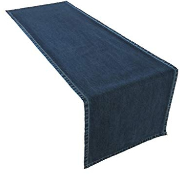 Lemos Home Tischläufer Jeans Denim Baumwolle 45x150 cm Blau Premium Qualität