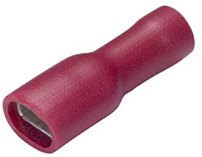GTSE 100 Pack of Red Female Spade Fully Insulated Terminals - 6.3mm - Premium Pre-insulated Crimp Terminals