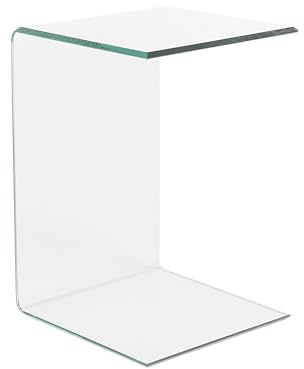 Beistelltisch Glas transparent C-Form 40x61 cm modern schlicht Lourdes