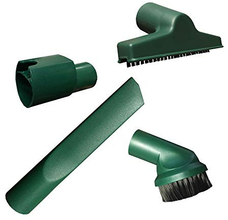 Düsenset Bürstenset | 4 teiliges SET | Möbelbürste + Polsterdüse + Fugendüse + Adapter | passend für Vorwerk Kobold VK 130 131 135 136 140 150 200, VK130, VK131, VK135, VK136, VK140, VK150, VK200