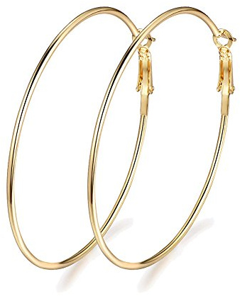 Deyanse Creolen Silber Damen Ohrringe, 925 Sterling Silber Creolen Ohrringe für Mädchen, 50mm Gold Groß Unisex Kreolen Ohrring, Allergenfrei Ohrschmuck als Geschenk zum Weihnachten
