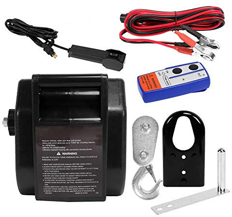 Wakects Treuil électrique parlanc bateau à moteur, bateau à moteur avec télécommande 12 V, Argane/Parano électrique pour bateau, jusqu'à 2267 kg