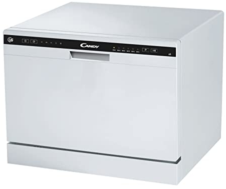 Candy CDCP 6S Mini lave-vaisselle de table - Posable, 6 couverts, Compact, 55x50x43,8 cm, Blanc, Classe F