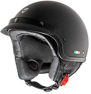Helm HELMO Milano Demi Jet -FuoriPorta- Jethelm (XS, schwarz matt)