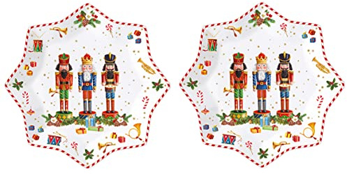 EASY LIFE Set de 2 platos de postre en porcelana CASCANUECES VINTAGE Ø 20 cm