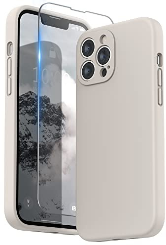 SURPHY für iPhone 13 Pro Max Hülle Silikon mit Displayschutzfolie | Case mit Kameraschutz Stoßfeste Handyhülle für 6,7 mit Erhöhter Randschutz