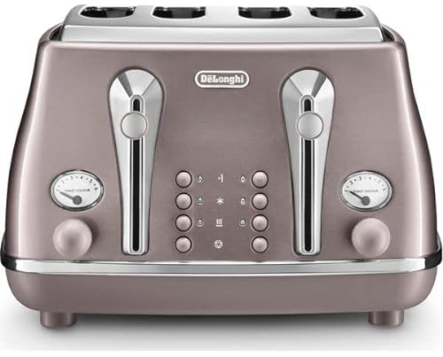 De'Longhi Icona Metallics CTOT4003.PK 4-Slice Toaster - Violet
