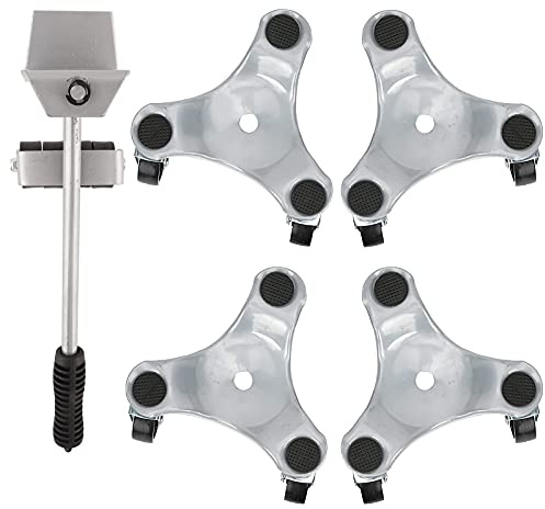 Furniture Dolly Heavy Duty, 3 Wheels Grand Piano Dollies Furniture Transport Set, 400KG Capacity Silver Lifter Moving Plate Dollies for Moving Heavy Furniture