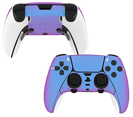 playvital 2 Set Skin Decals Sticker for ps5 Edge Wireless Controller, Custom Vinyl Decal Skins Wrap Cover for ps5 Edge Controller - Chrome Purple Blue