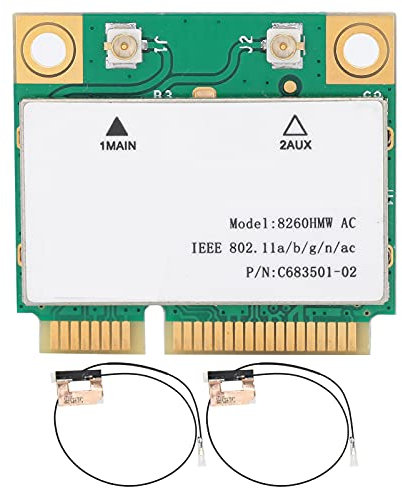 Leapiture Scheda di Rete, Scheda WiFi Interna Wireless Gigabit Scheda di Rete Dual Band 2.4G 5G 802.11AC Adattatore di Rete Mini PCIe con 2 Antenne