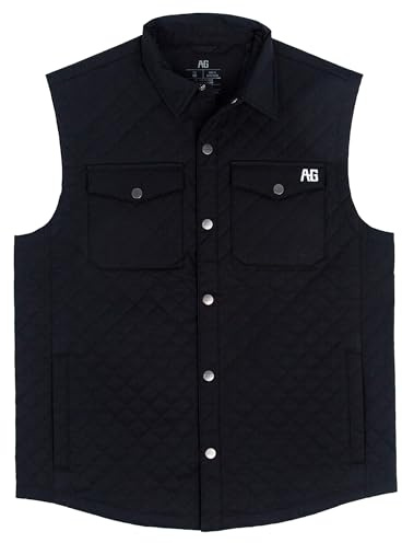 AG-GEAR Men's Silo Vest, Wind Resistant Fabric, Performance Work Vest, Snap Front, Quilted Exterior, Black, Large