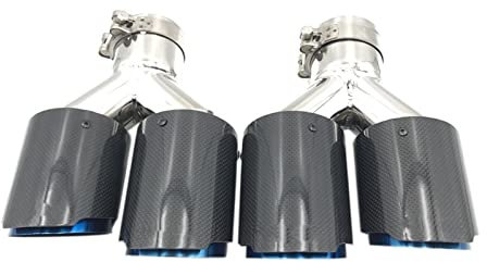 VIDOJI Universal Auspuffendrohr Glänzend Kohlefaser Edelstahl Auspuff Endschalldämpfer Für BMW M3 M4 E46 E60 E90 E92 Auspuff (Size : 70 IN 101 Out)
