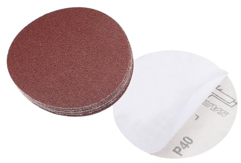 CoCud PSA Sanding Discs, 5 Inch Dia 40 Grits, Self Adhesive Sticky-Back Sandpaper - (Applications: for Woodworking Metal Finishing), 10-Pieces