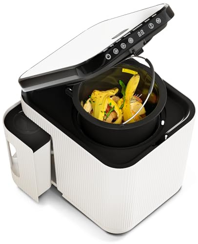 Home Zone Living Compostador eléctrico para cocina, ayuda a convertir los residuos de alimentos en precompost, cuenta con ciclo de limpieza automática, gran capacidad de 3 litros de tamaño