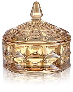 OUSIKA Sucrier Sucrier Pot de Bonbons Transparent Domestique avec Couvercle Pot en Verre de Cristal Cube de café Sucrier Sucrier avec Plusieurs Couches Pot de Bonbons Bocaux(Color:C,Size:Double layer)