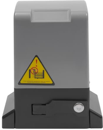 Elektrischer Schiebetorantrieb 370W Schiebetorantrieb Toröffner Torantrieb Schiebetor Tor Antrie bis zu 600 Kg Schiebetoröffner Toröffner mit 2 Fernbedienung Grau