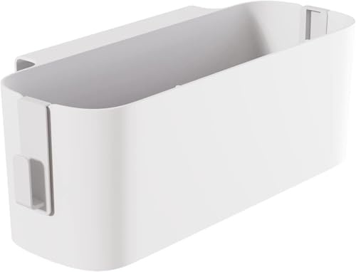 Ruikcoll Organisateur de lit suspendu blanc, paniers suspendus avec 2 crochets amovibles, robuste, pour table de chevet, idéal pour chambre, bureau ou appartement.