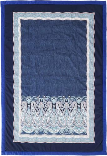 Bassetti Baumwoll-Plaid SABBIONETA Farbe BLAU B3 Größe 135x190