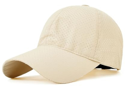 YAMEE Baseballkeps dam sommar snabbtorkande, basebollkeps dam nät ventilerande, solhatt dam solskydd, toppmössa dam lätt mjuk, basebollkeps unisex för utomhussport, två storlekar, kaki, M