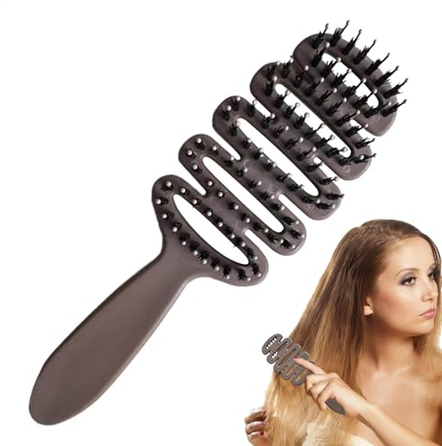 Pettine da pagaia da donna, spazzola per pallet con setole di cinghiale | Pettine antistatico per la cura dei capelli ricci | Strumento per lo styling dei capelli o per l'acconciatura a palette di san