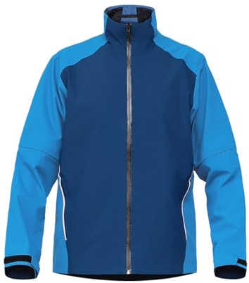 fit space Waterproof Golf Rain Jacket for Men 22K Performance Lightweight Rain Jackets for All Sports (Blue-full-zip, 3X-Large)