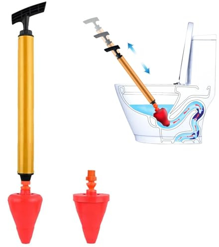 Spetsbst Bomba desatascadora de alta presión con 1 cabezal de repuesto, potente bomba de limpieza de tuberías, elimina rápidamente la obstrucción de drenaje para inodoros, lavabos, desagües de suelo