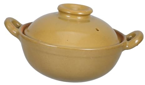 TOPPERFUN Casserole Terre Cuite Avec Double Poignée Marmite Artisanale Pour Cuisine Maison Pot De Ragoût Pratique Pour Plaques à Induction Et Cuisinières