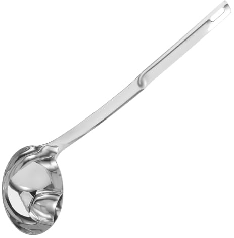 ZUNOXAZ Edelstahl Fettabschäumerlöffel Mit Sieb Für Küche Kleine Filterlöffel Zum Abschöpfen Von Öl Und Fett Von Suppen Und Brühen Backlöffel Als Soßenkelle Und Servierlöffel