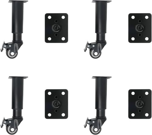 4pcs Verstellbare Möbelbeine Mit Drehgelenken Lenkrolle Heavy Duty Stützbeine Für Schranksofa Couchtisch Ständer, 18.5cm