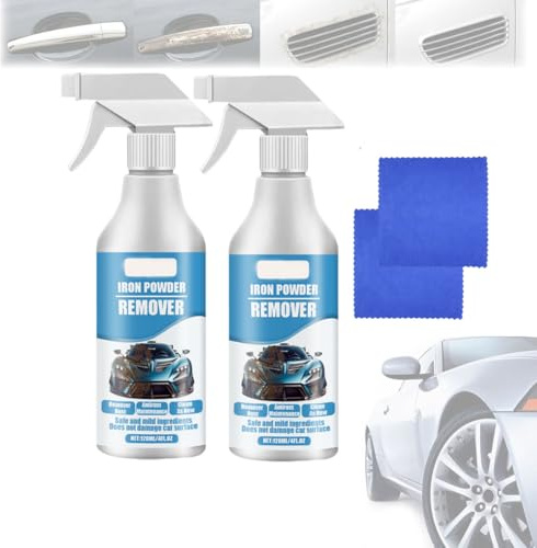 Spray quitaóxido y partículas de hierro para coche, Spray multifuncional para quitar óxido y hierro rápidamente, ideal para metal, herramientas y coches. (2PCS)