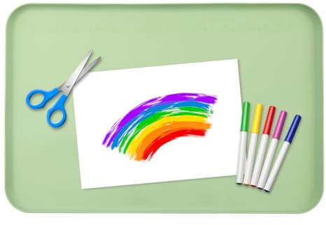 Silikonmatte, Silikon Malmatte 60x40cm Malunterlage Bastelunterlage Kinder Silikonhandwerksmatten für Wiederverwendbare Silikonkunstmatte Rutschfestes Silikon Unterlage Tischmat für DIY Handwerk Malen