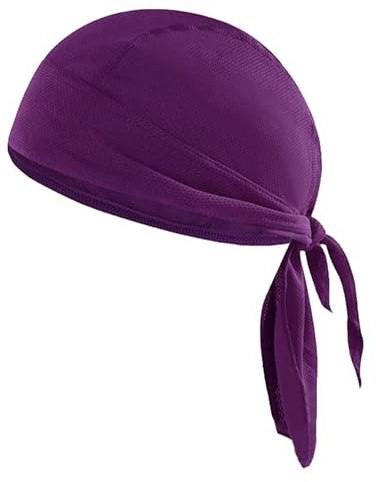 Gorro de malla transpirable para correr, bandana elástica, unisex, absorbe el sudor, para actividades al aire libre, bandana elástica para ciclismo y jardinería, Morado (, Talla única