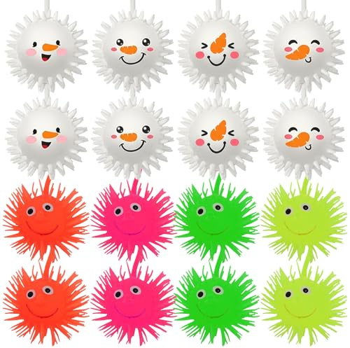 16 Stück Weihnachten Mitgebsel Igelball Leuchtend Kinder Bunt LED Igelball Flummis für Kinder Party Mitgebsel Kindergeburtstag für Weihnachten Partygeschenk