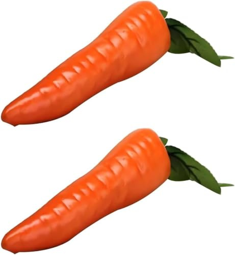 Wwyan 2Pc Orange Artificial Vegetables Decorative Reusable Plastic Carrot Home Decor Excellent Quality and Popular Design, Artificial Plants and Flowers
