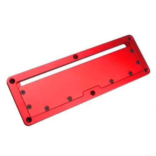 Piastra di copertura per sega circolare elettrica per lavorazione del legno, guida per router in lega di alluminio 30 x 10 mm, con boccola di livellamento, colore rosso, compatibile con seghe da banco
