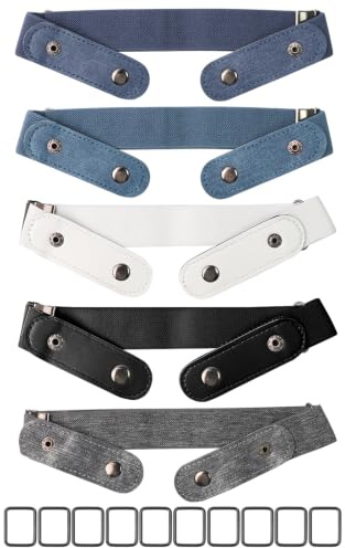 5 stycken bälten för barn, elastiskt barnbälte för pojkar, flickor med 10 spänne | barnbälte justerbart barnbälte med 10 spänne för barnbälte pojkar bälte barn flickor jeans byxor klänning