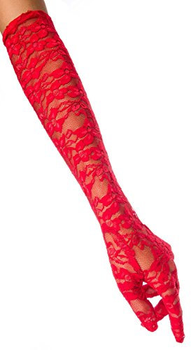 Beautys Love - Spitzenhandschuhe lang - rot