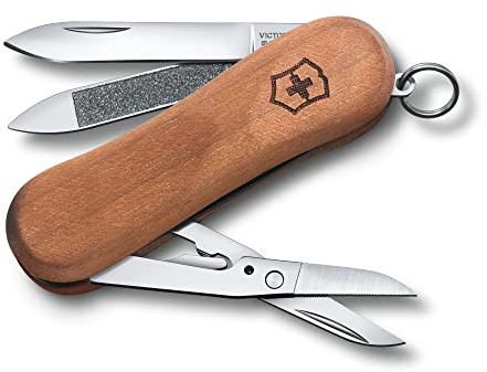Victorinox, Executive 81 Wood, Coltellino Svizzero, Originale, Multiuso, Campeggio, 5 Funzioni, Lama, piccola, Lima per unghie